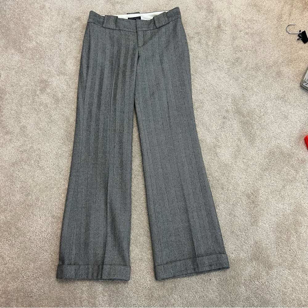 Banana Republic Gray Pants Herringbone Design Wool Blend Lined Size 4